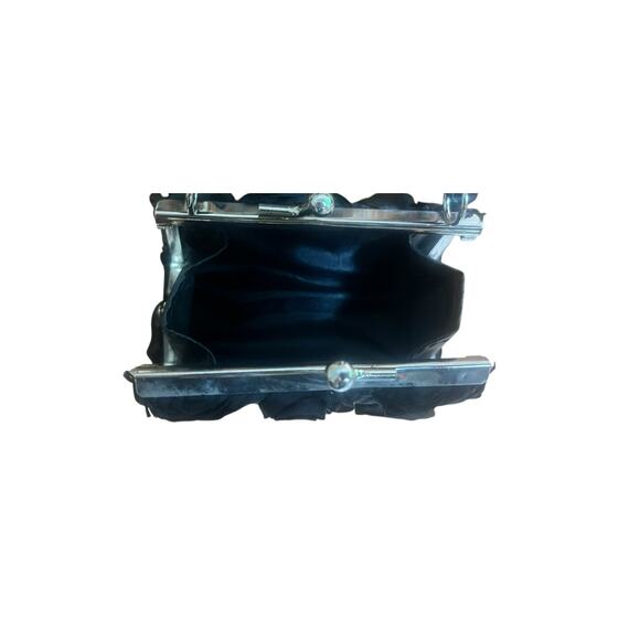 Mini Black Ribbon Bag with Removable Handle 4" x 2" x 2" w/3" Drop Handle - Picture 2 of 7